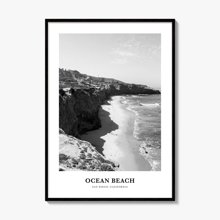 Ocean Beach Classic Poster, framed poster mockup