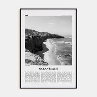 Ocean Beach Poster None / 8x12 in Nbourhood Travel B&W Poster