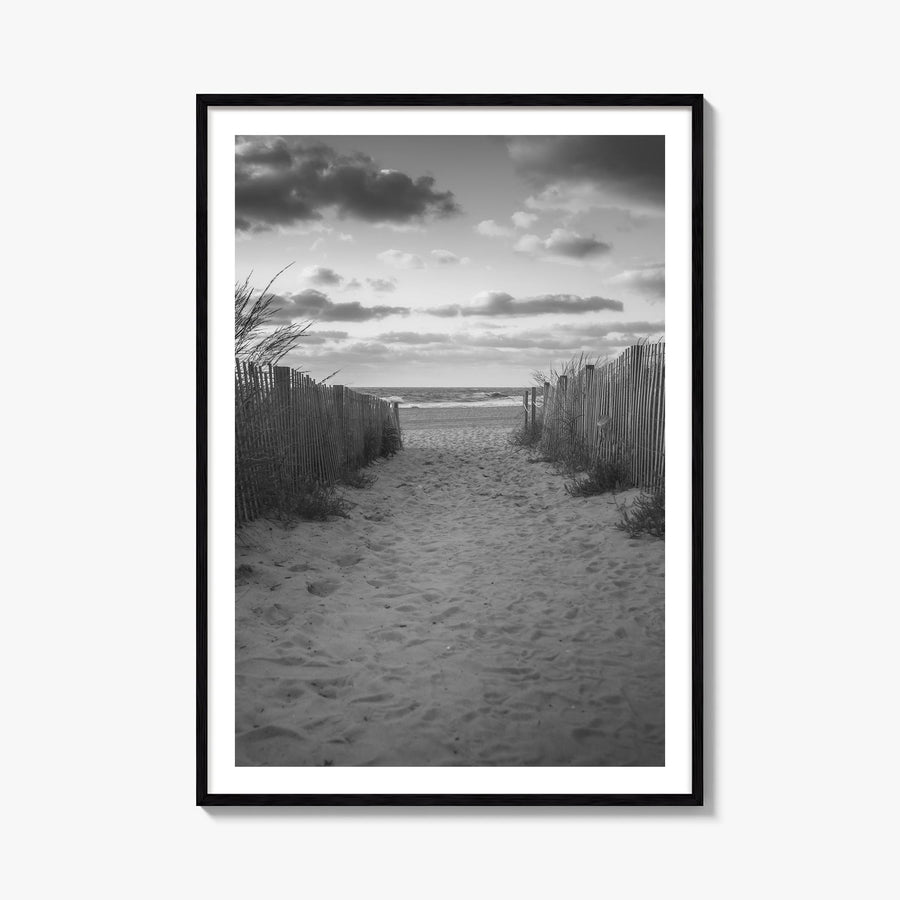 Ocean City, Maryland no. 1 black & white photo poster of Maryland, USA – vertical wall art, unframed print shown in interior 