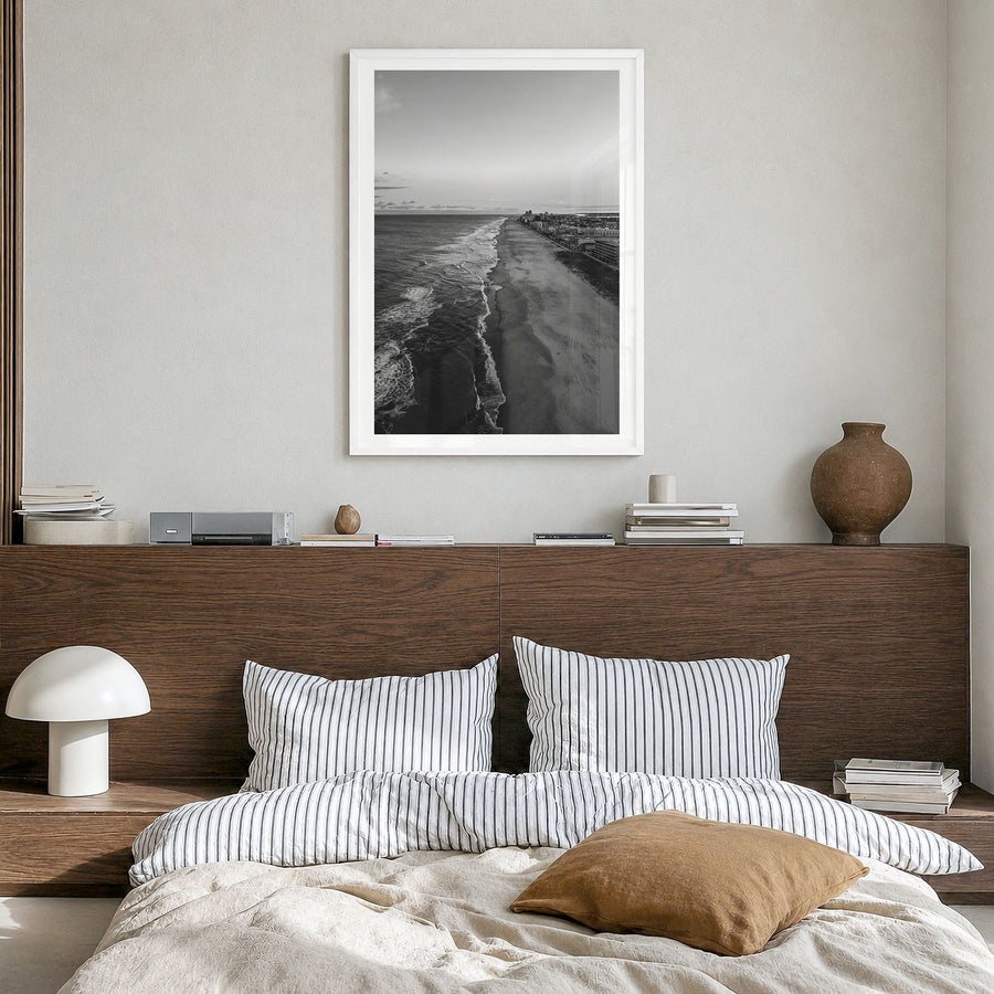 Ocean City, Maryland Photo No 2 Poster in a white wood frame, hanging in a bedroom, white border