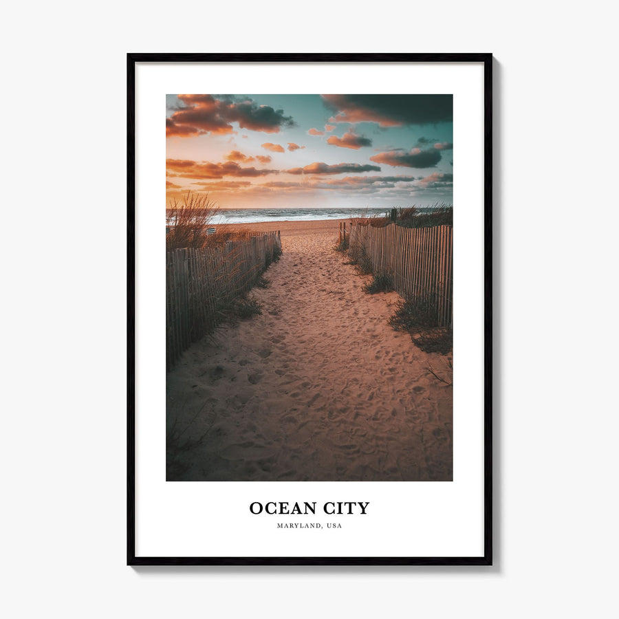 Ocean City, Maryland Classic Poster, framed poster mockup