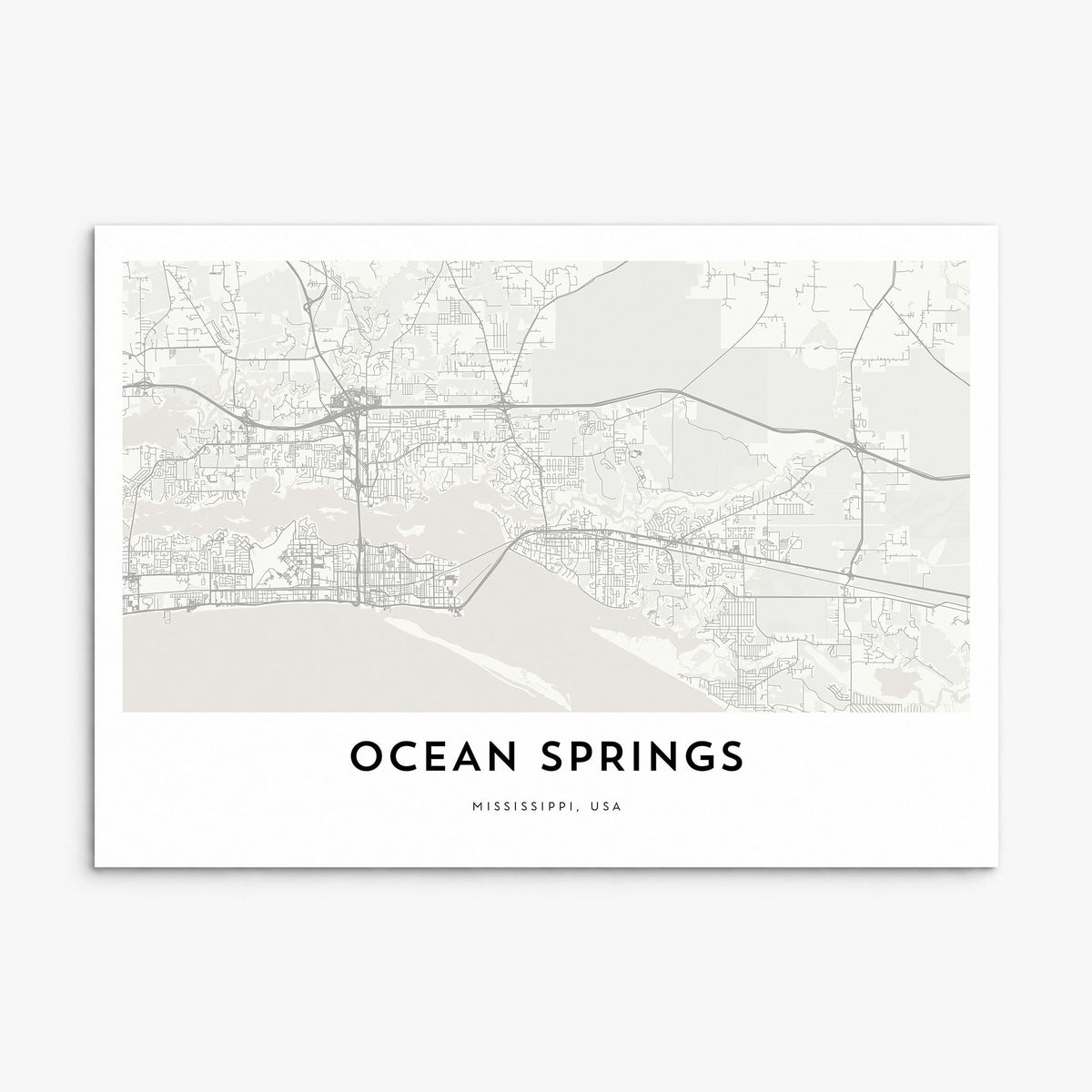 Ocean Springs Map Poster, print only (unframed)