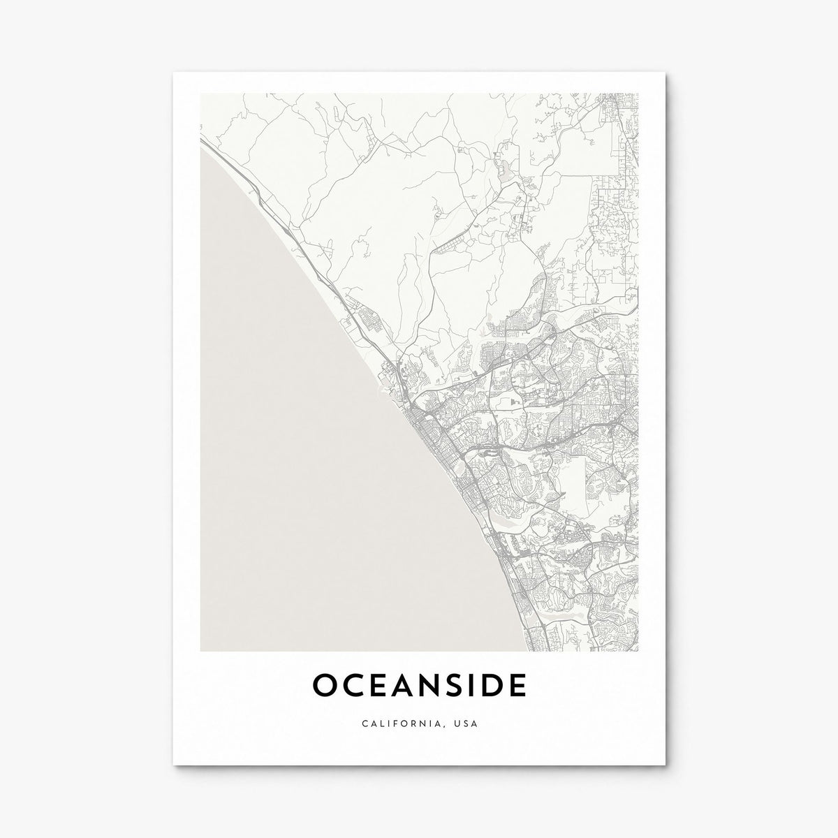 Oceanside Map Poster, print only (unframed)