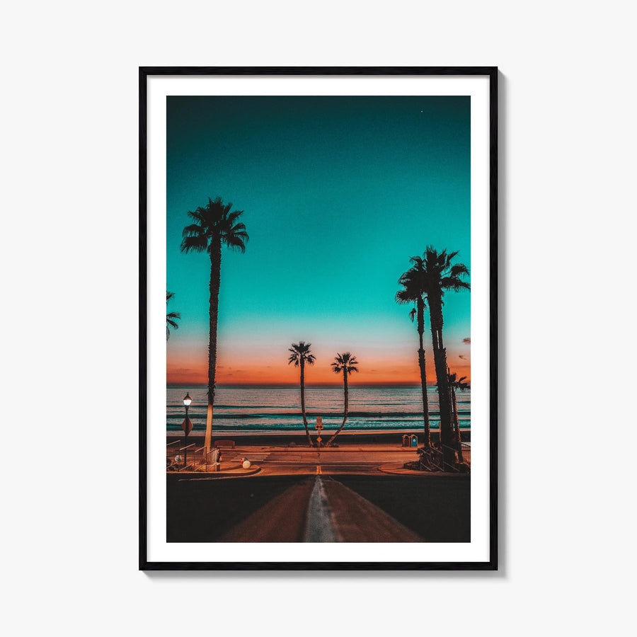Oceanside no. 1 colorful photo poster of California, USA – vertical wall art, unframed print shown in interior mockup