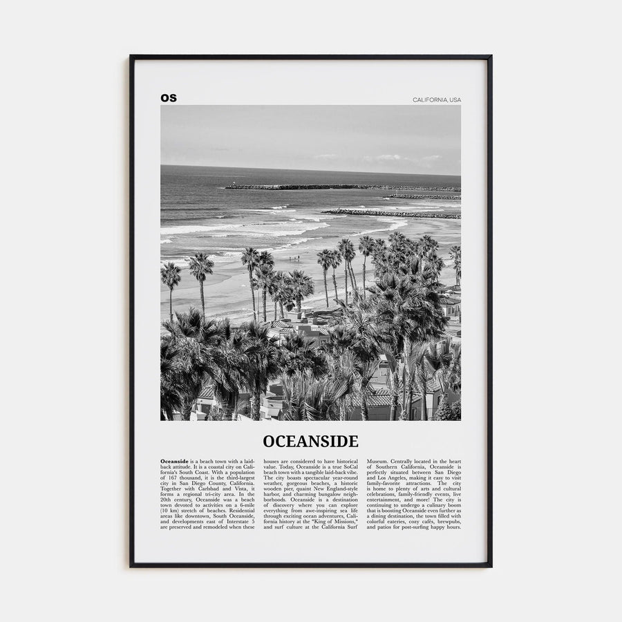 Oceanside No 1 Poster None / 8x12 in Nbourhood Travel B&W Poster