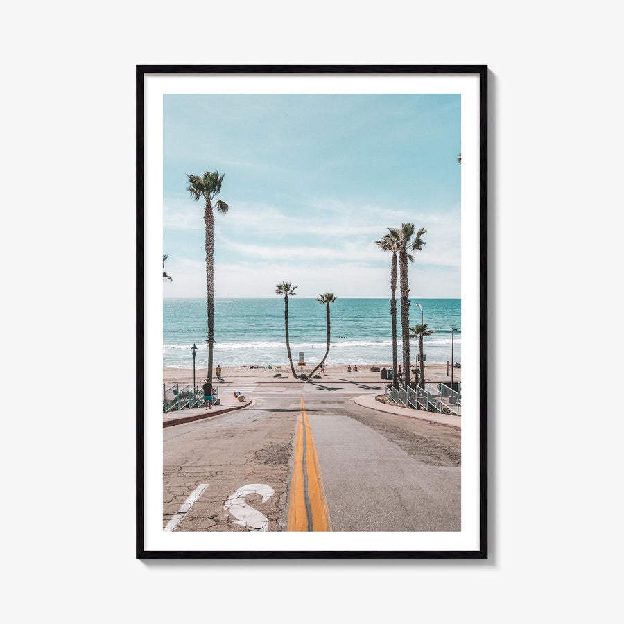 Oceanside no. 2 colorful photo poster of California, USA – vertical wall art, unframed print shown in interior mockup