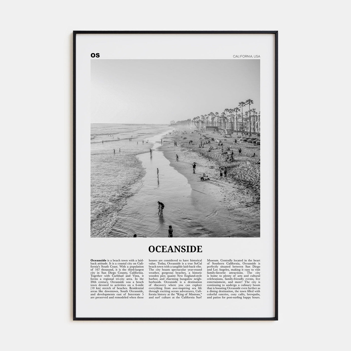 Oceanside No 2 Poster None / 8x12 in Nbourhood Travel B&W Poster