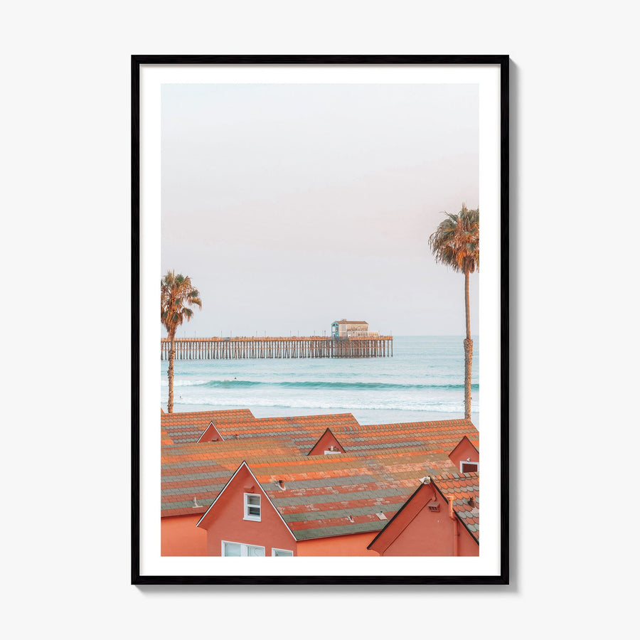 Oceanside Photo No 3 Poster, framed poster mockup, white border