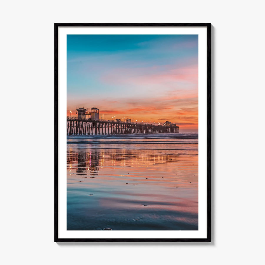 Oceanside Photo No 4 Poster, framed poster mockup, white border