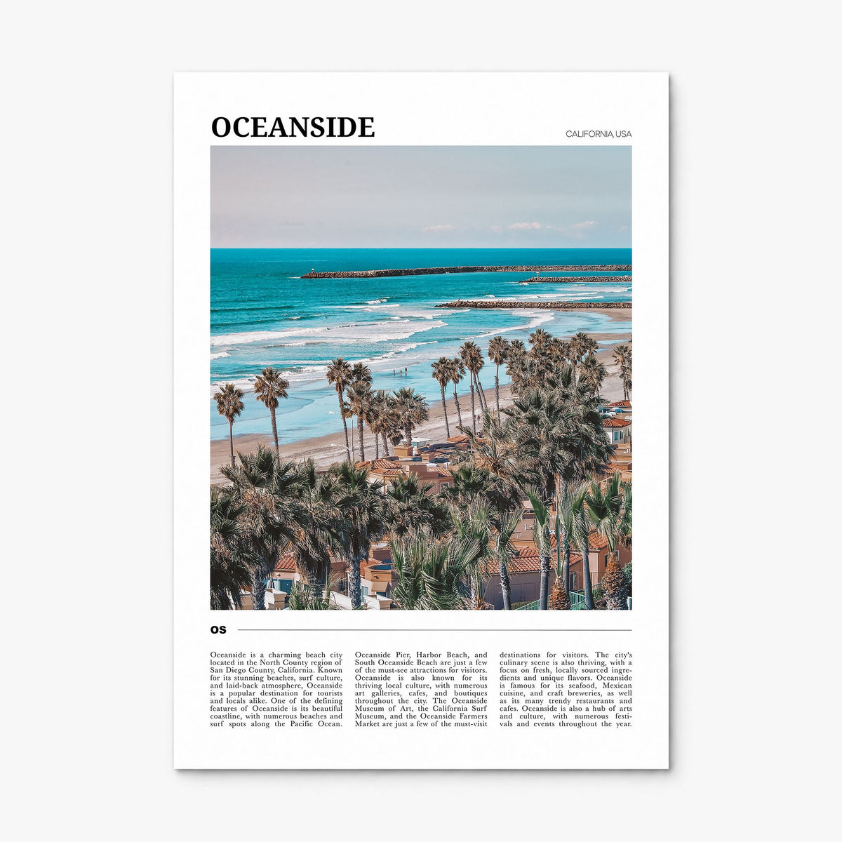Oceanside Travel No 2 Poster, print only (unframed)