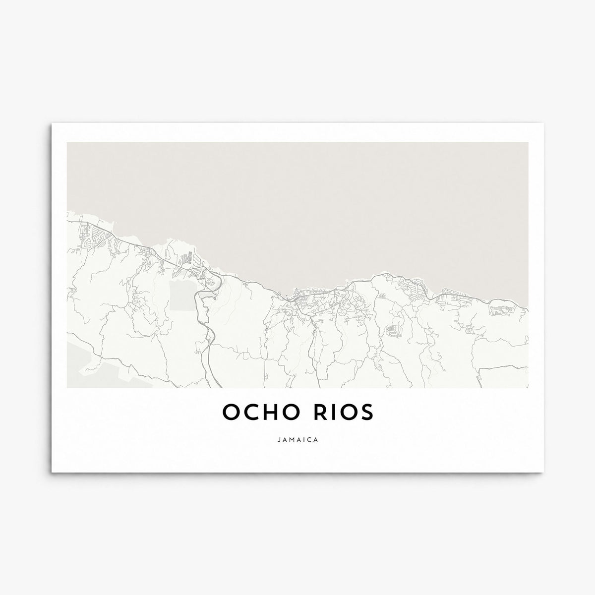 Ocho Rios Map Poster, print only (unframed)