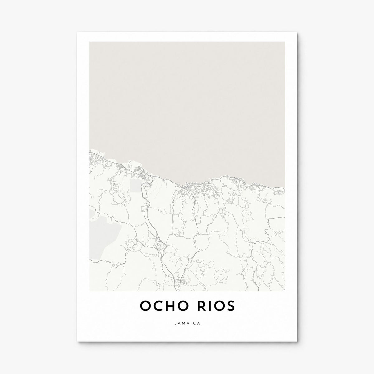 Ocho Rios Map Poster, print only (unframed)