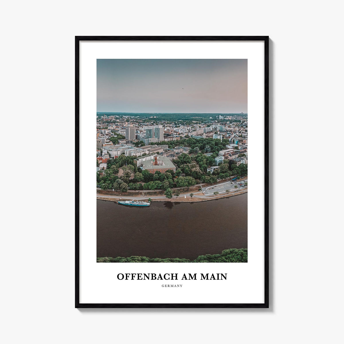 Offenbach am Main colorful classic poster of Germany – vertical wall art, unframed print shown in interior mockup