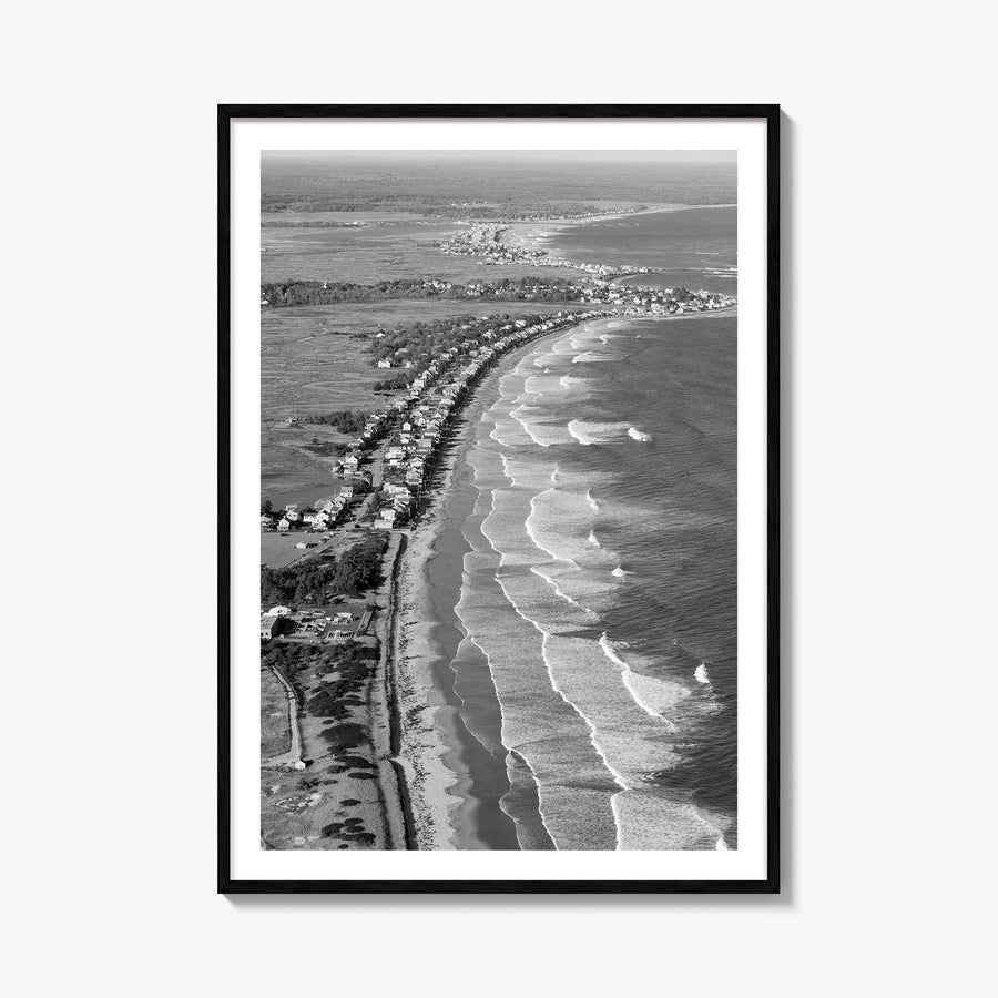 Ogunquit black & white photo poster of Maine, USA – vertical wall art, unframed print shown in interior mockup