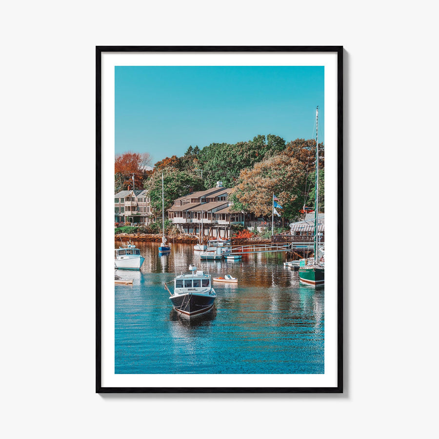 Ogunquit colorful photo poster of Maine, USA – vertical wall art, unframed print shown in interior mockup