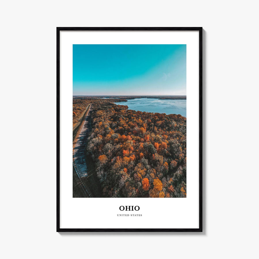 Ohio colorful classic poster of United States – vertical wall art, unframed print shown in interior mockup