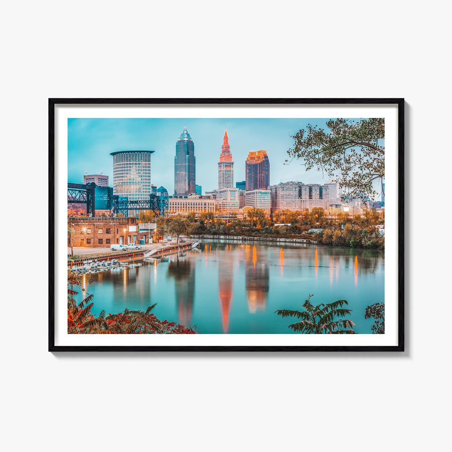 Ohio colorful photo poster of United States – horizontal wall art, unframed print shown in interior mockup