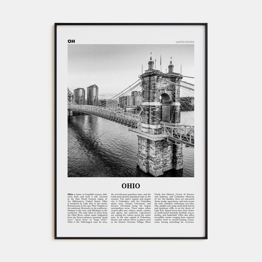 Ohio No 1 Poster None / 8x12 in Nbourhood Travel B&W Poster