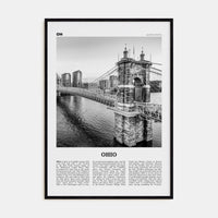 Ohio No 1 Poster Black Wood / 8x12 in Nbourhood Travel B&W Poster