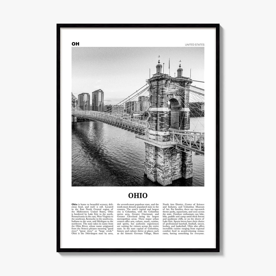 Ohio Newspaper No 1 Poster, framed poster mockup