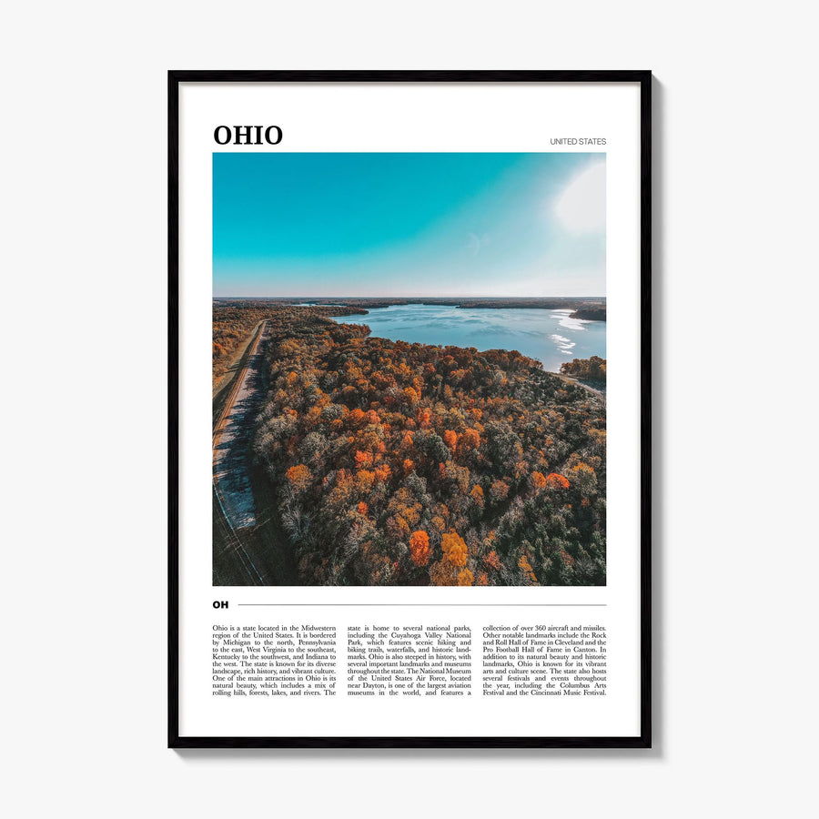 Ohio Travel Poster, framed poster mockup