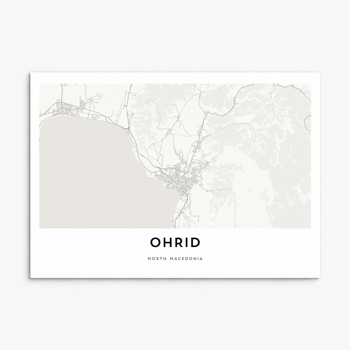 Ohrid Map Poster, print only (unframed)