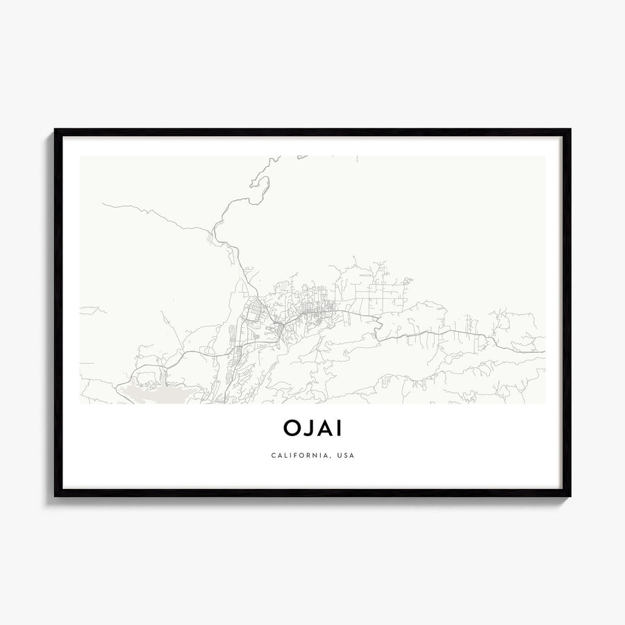 Ojai Map Poster, framed poster mockup
