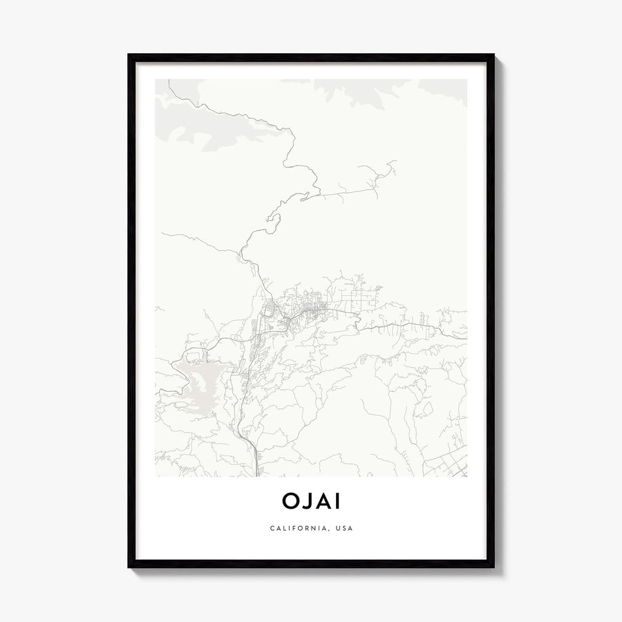 Ojai Map Poster, framed poster mockup