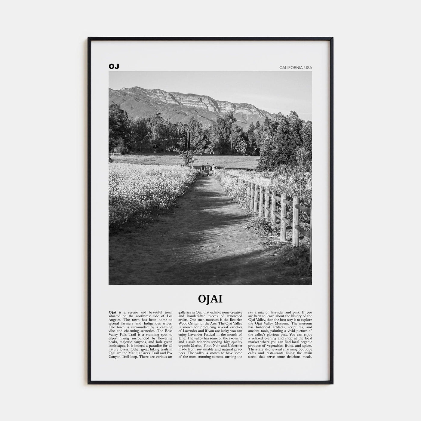 Ojai Poster None / 8x12 in Nbourhood Travel B&W Poster