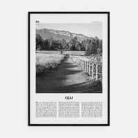 Ojai Poster Black Wood / 8x12 in Nbourhood Travel B&W Poster