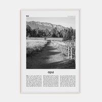 Ojai Poster White Wood / 8x12 in Nbourhood Travel B&W Poster