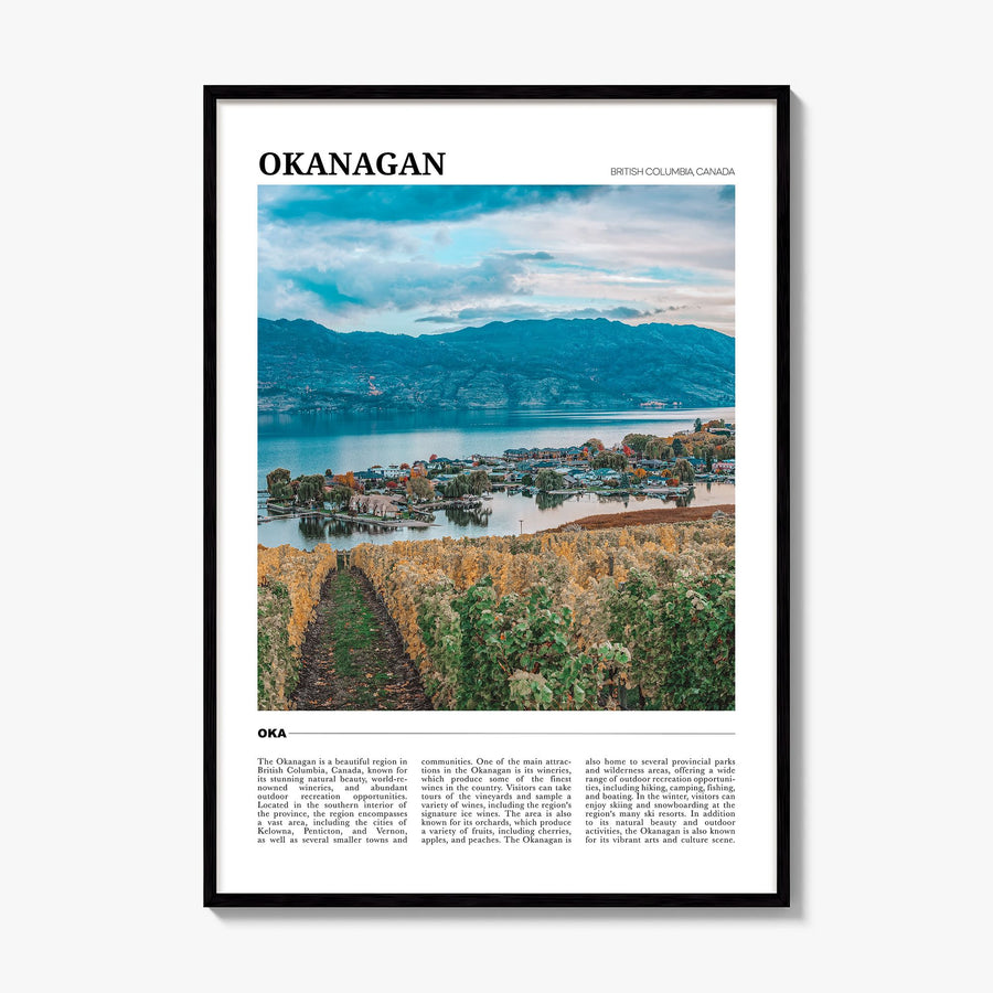 Okanagan Travel Poster, framed poster mockup