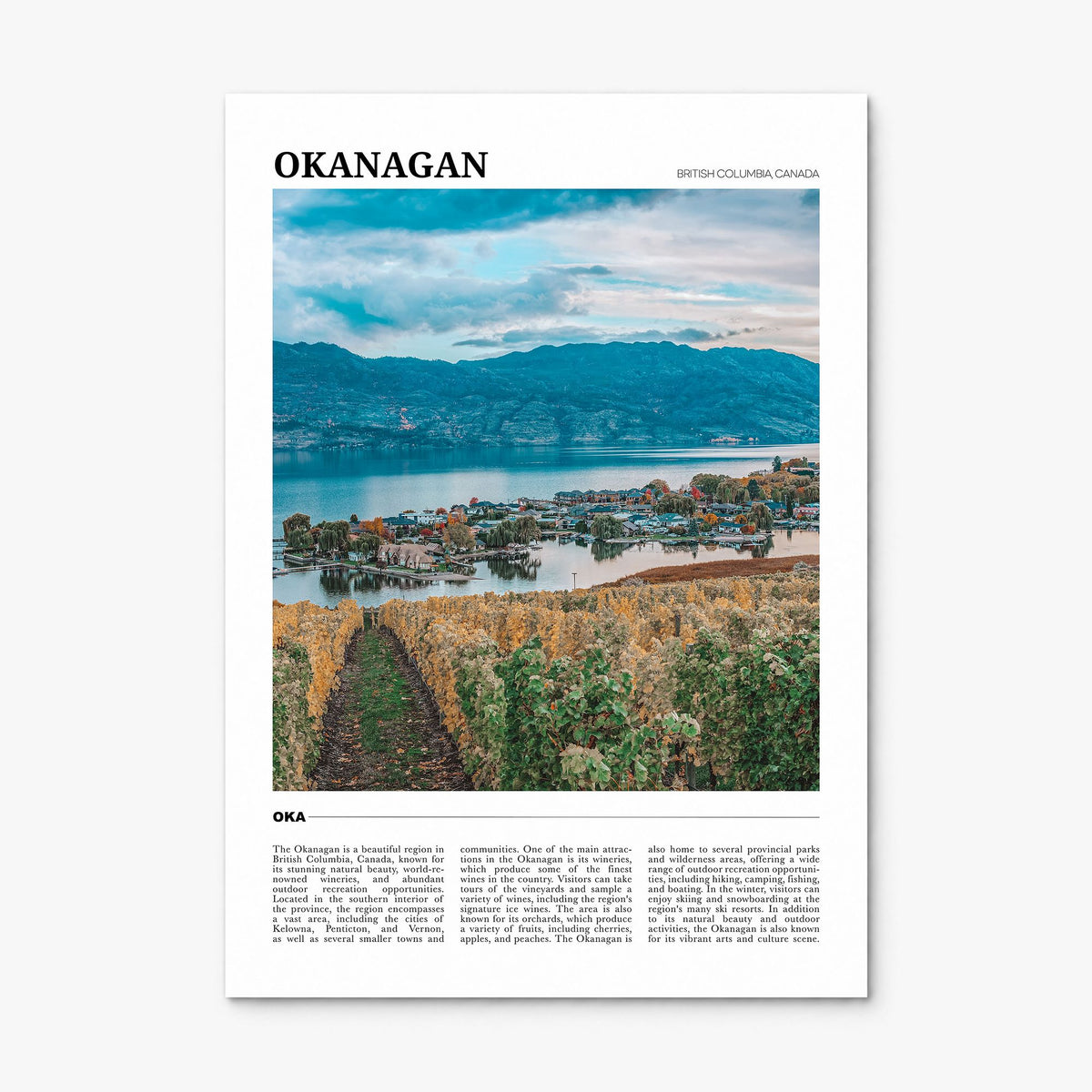 Okanagan Travel Poster, print only (unframed)