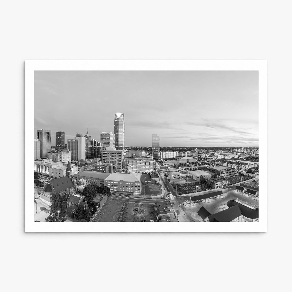Oklahoma City Photo Poster, print only (unframed), white border