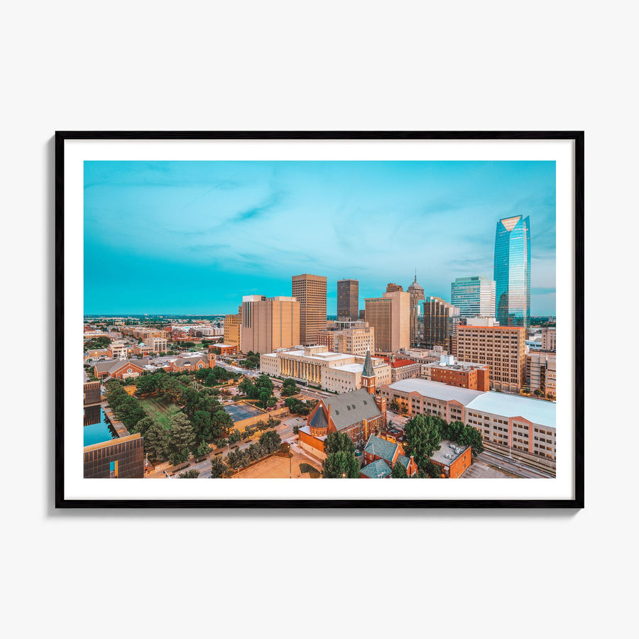 Oklahoma City Photo Poster, framed poster mockup, white border