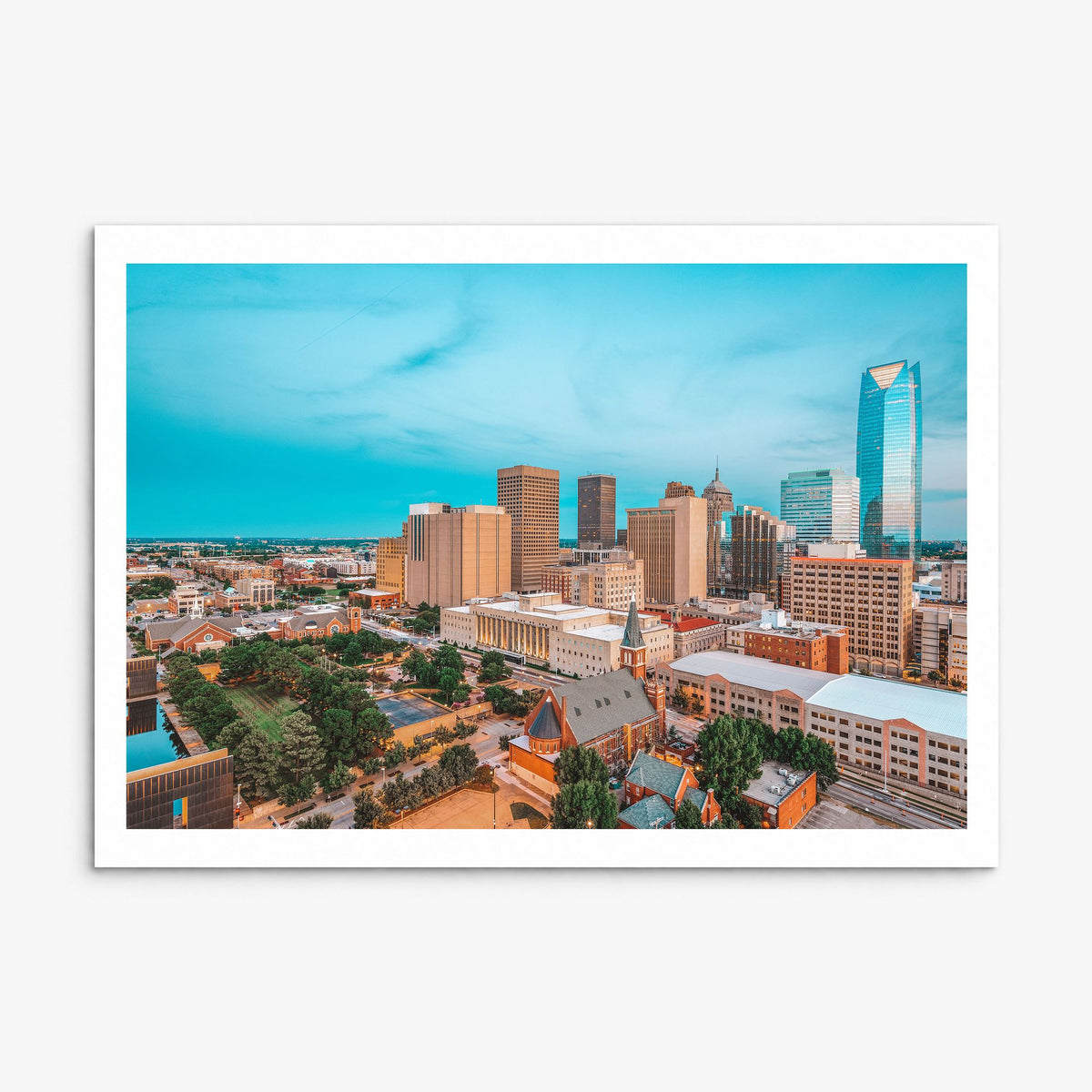 Oklahoma City Photo Poster, print only (unframed), white border