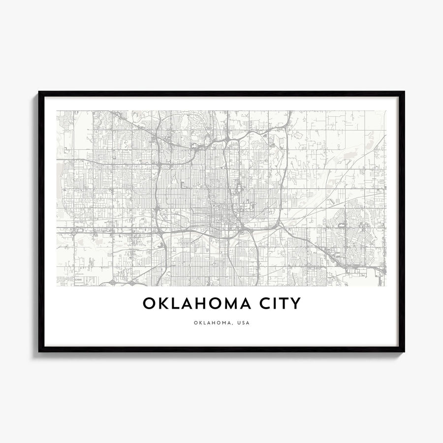 Oklahoma City Map Poster, framed poster mockup