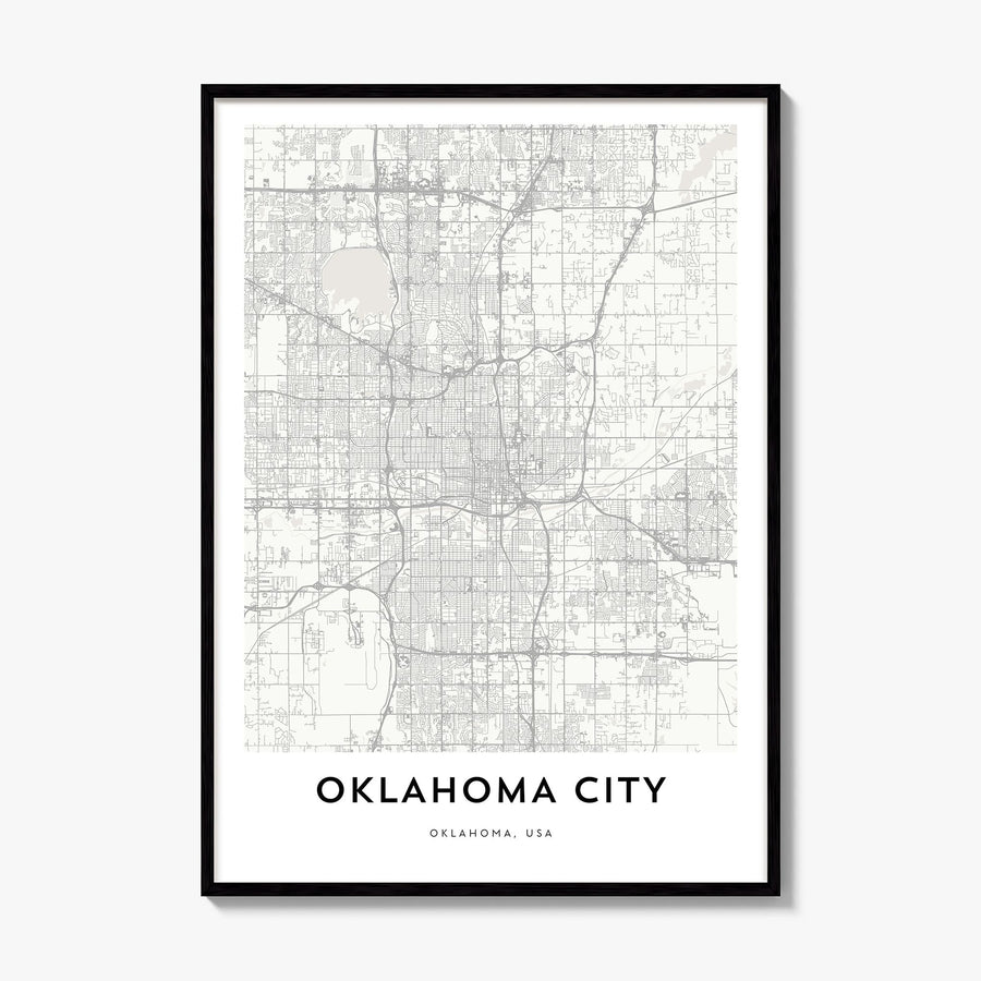 Oklahoma City Map Poster, framed poster mockup