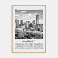 Oklahoma City No 1 Poster Natural Wood / 8x12 in Nbourhood Travel B&W Poster