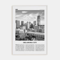 Oklahoma City No 1 Poster White Wood / 8x12 in Nbourhood Travel B&W Poster