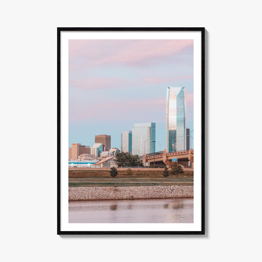 Oklahoma City no. 3 colorful photo poster of Oklahoma, USA – vertical wall art, unframed print shown in interior mockup
