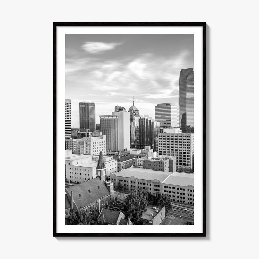 Oklahoma City Photo Poster, framed poster mockup, white border