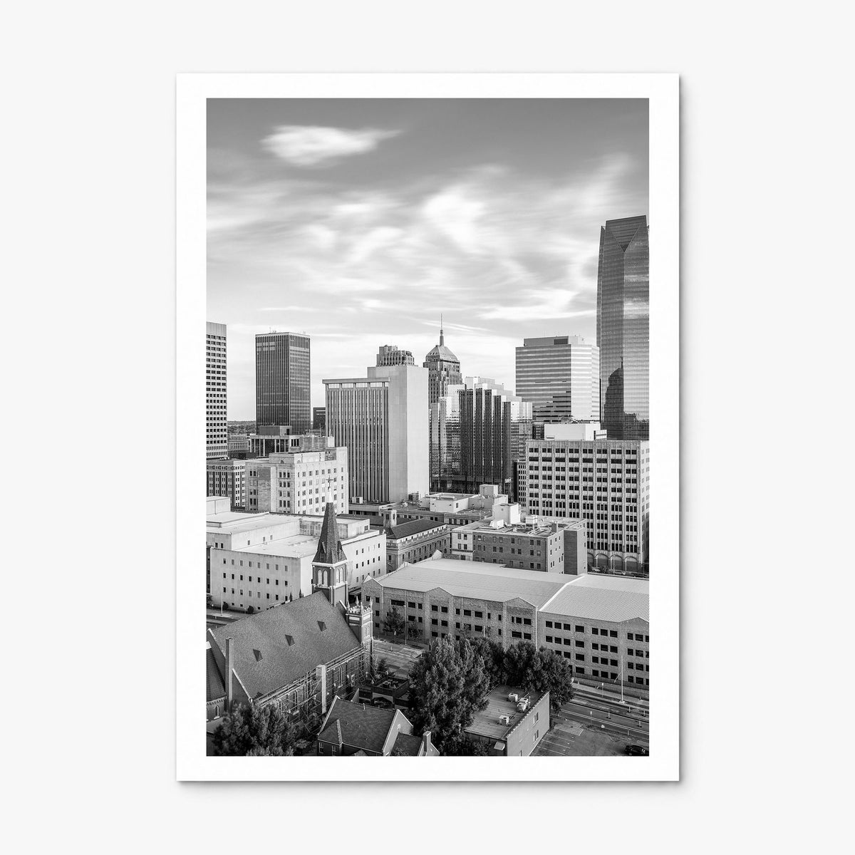 Oklahoma City Photo Poster, print only (unframed), white border