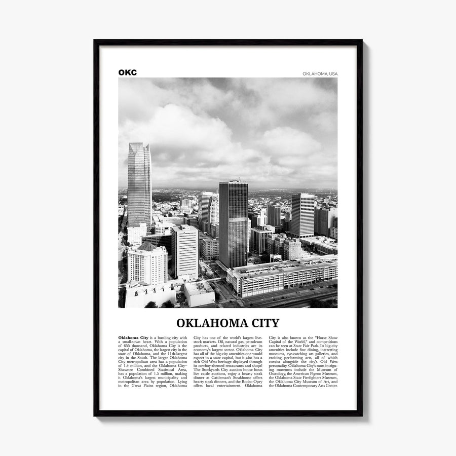 Oklahoma City Newspaper No 2 Poster, framed poster mockup
