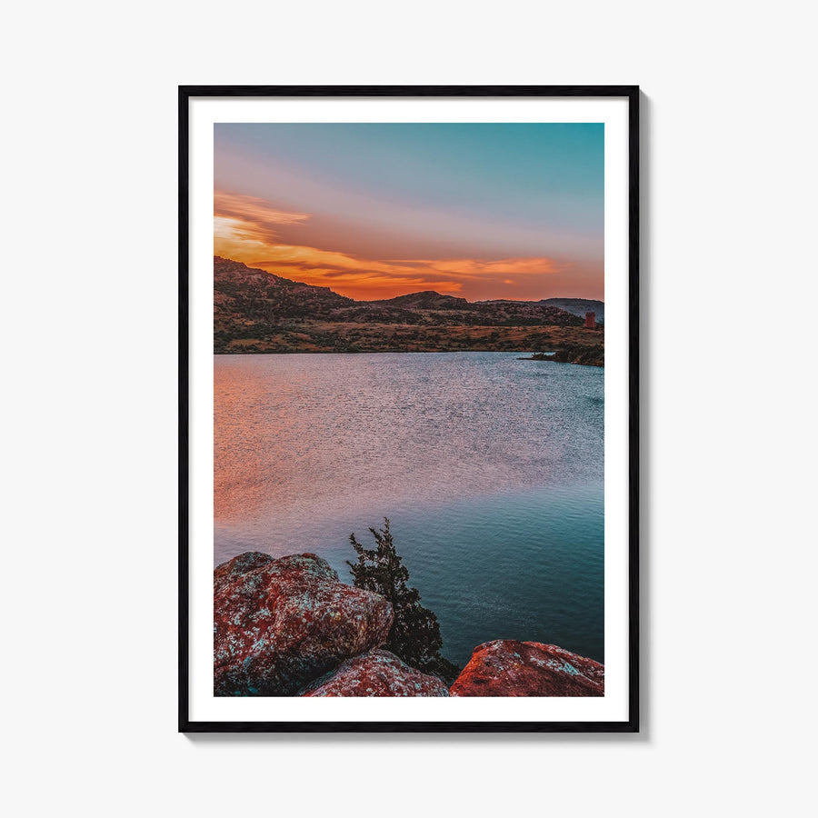 Oklahoma no. 1 colorful photo poster of United States – vertical wall art, unframed print shown in interior mockup