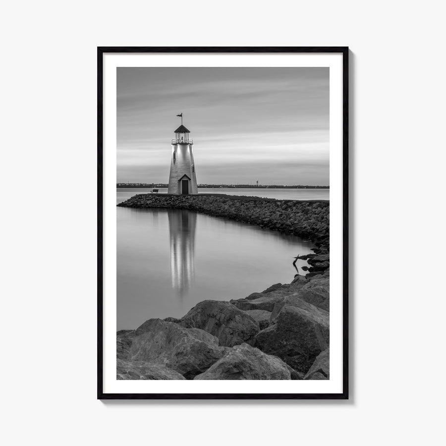 Oklahoma no. 2 black & white photo poster of United States – vertical wall art, unframed print shown in interior mockup