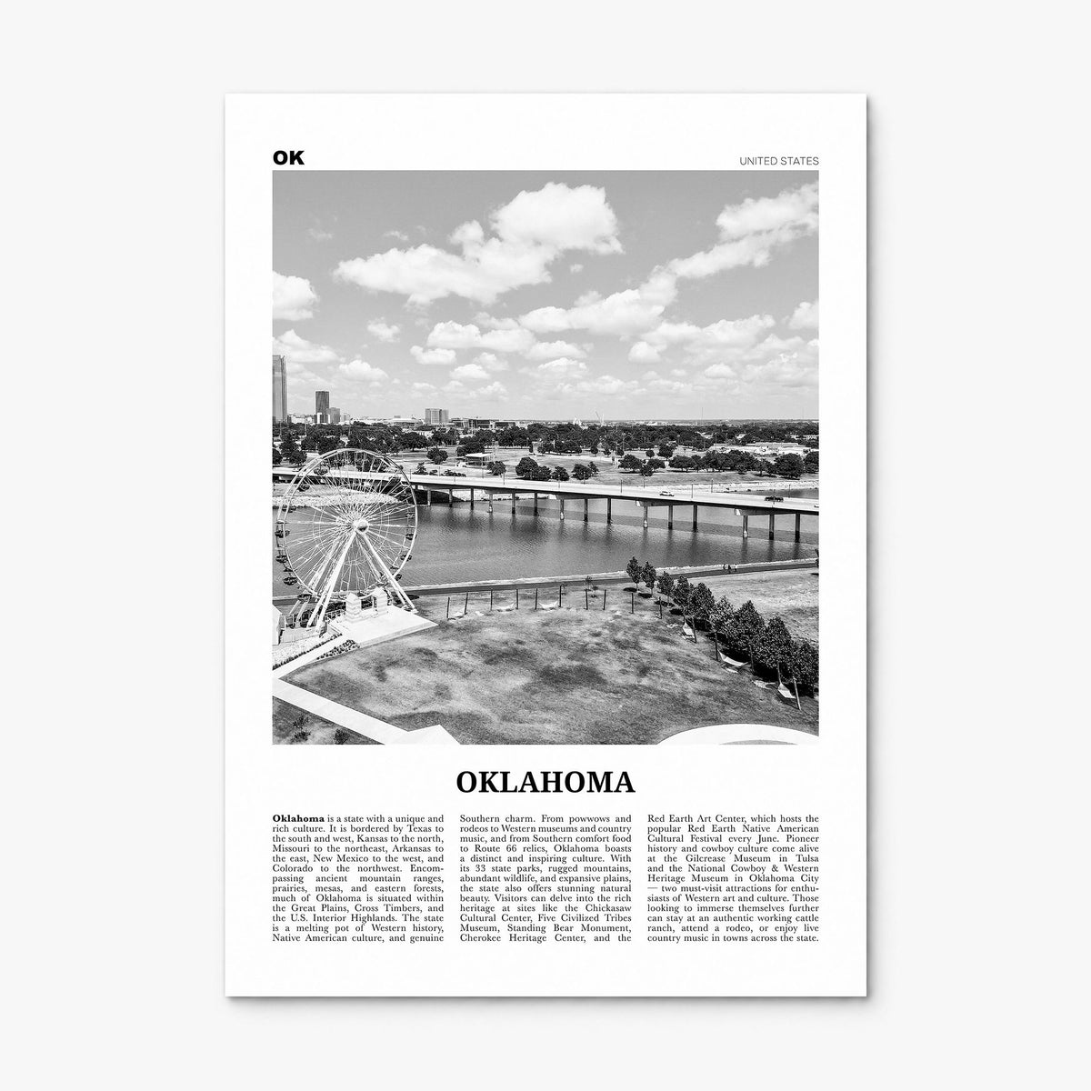 Oklahoma Newspaper No 1 Poster, print only (unframed)