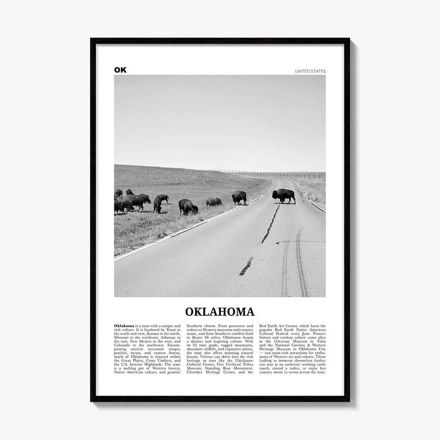 Oklahoma Newspaper No 3 Poster, framed poster mockup