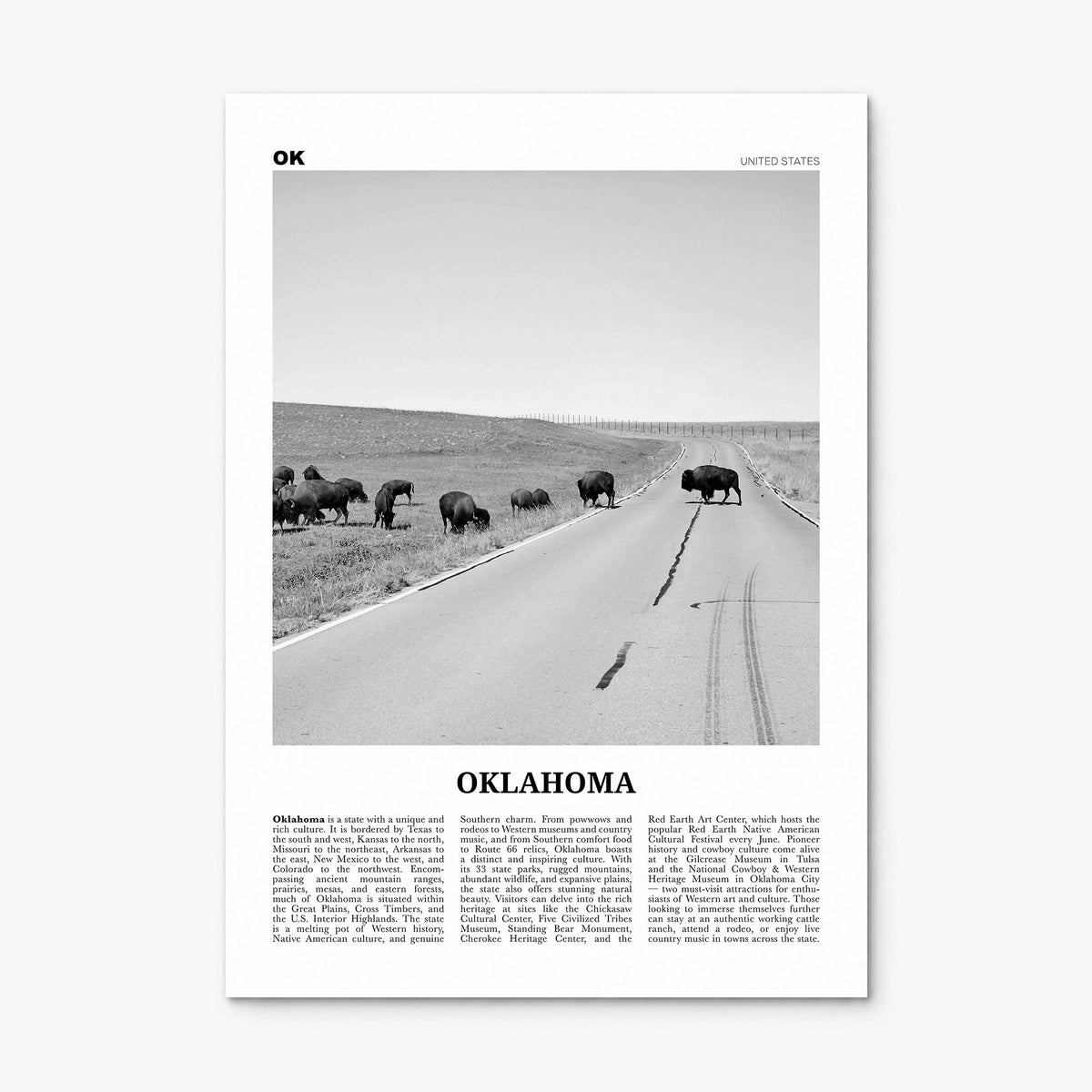 Oklahoma Newspaper No 3 Poster, print only (unframed)