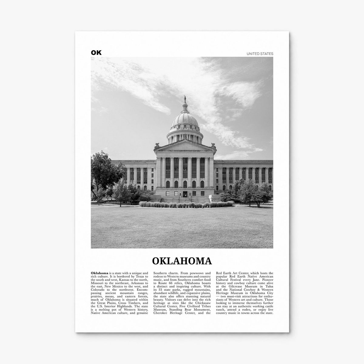 Oklahoma Newspaper No 4 Poster, print only (unframed)